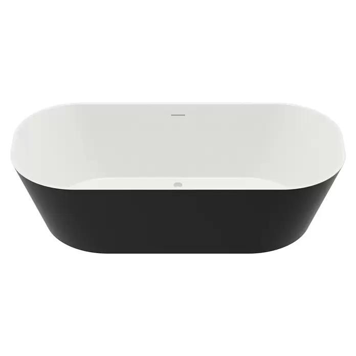Camargue Freistehende Badewanne Torino - L x B: 170 x 80 cm, Sanitäracryl, Schwarz/Weiß