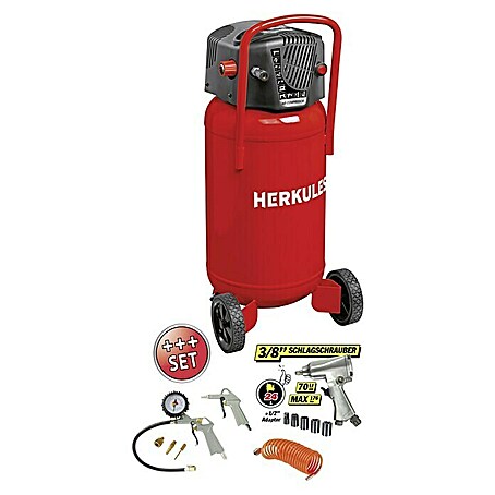 Herkules Kompressor-Set (Motorleistung: 1,5 kW, Kesselinhalt: 50 l)