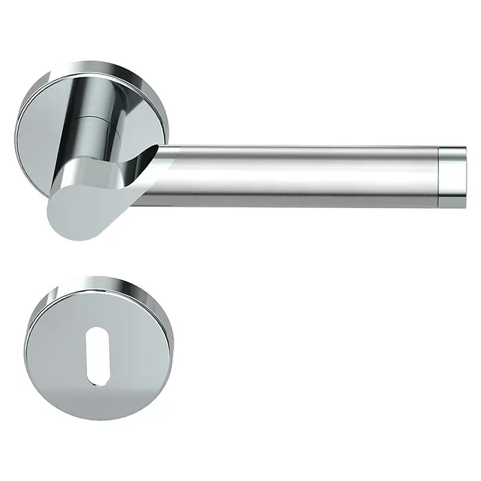 Diamond Doors Creative Drückergarnitur Alabama - Edelstahl, Buntbart - Elegantes Türdrücker-Set in glänzendem Chrom. Ideal für moderne Inneneinrichtungen und ein stilvolles Detail für jede Tür. Hochwertige Verarbeitung garantiert Langlebigkeit.