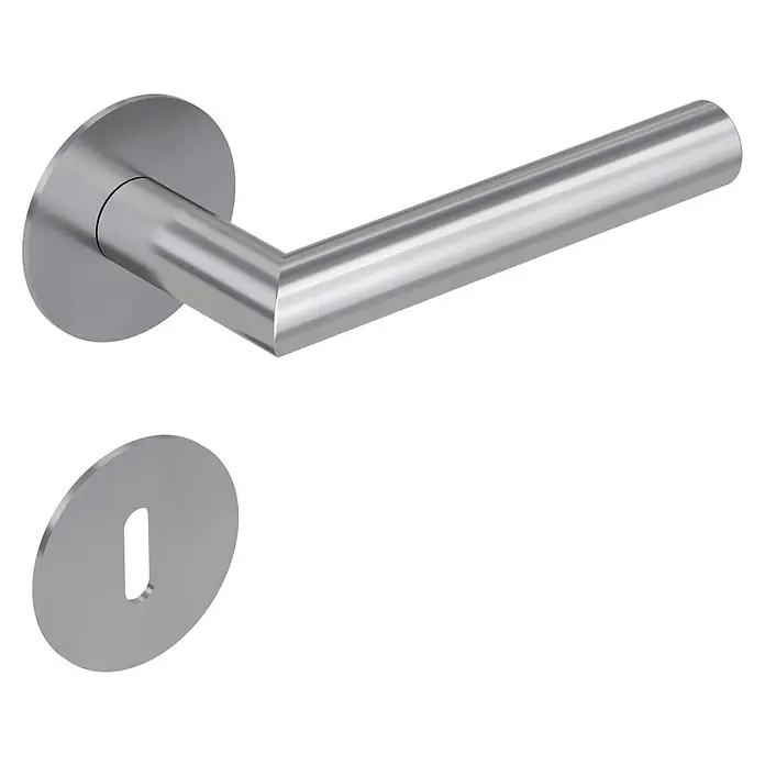 Diamond Doors Design Drückergarnitur Arkansas - Edelstahl, Buntbart - Edelstahl-Türgriff-Garnitur mit Rosetten, elegantes Design für moderne Türen. Robust und langlebig, ideal für den Innenbereich.