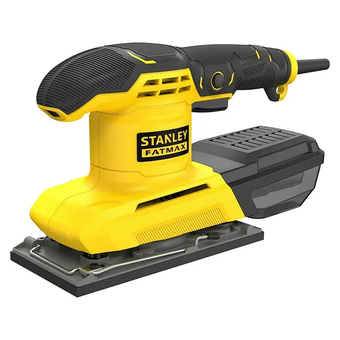 Stanley FatMax Elektro-Schwingschleifer FMEW214K-QS - 280 W - Stanley Fatmax Elektro-Schwingschleifer in Gelb und Schwarz, ideal für feine Schleifarbeiten und Oberflächenbearbeitung.