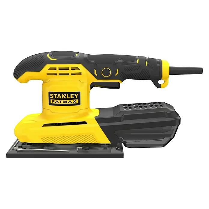 Stanley FatMax Elektro-Schwingschleifer FMEW214K-QS - 280 W - Stanley Fatmax Schwingschleifer in Gelb und Schwarz, ideal für feine Schleifarbeiten mit hoher Leistung und Komfort.