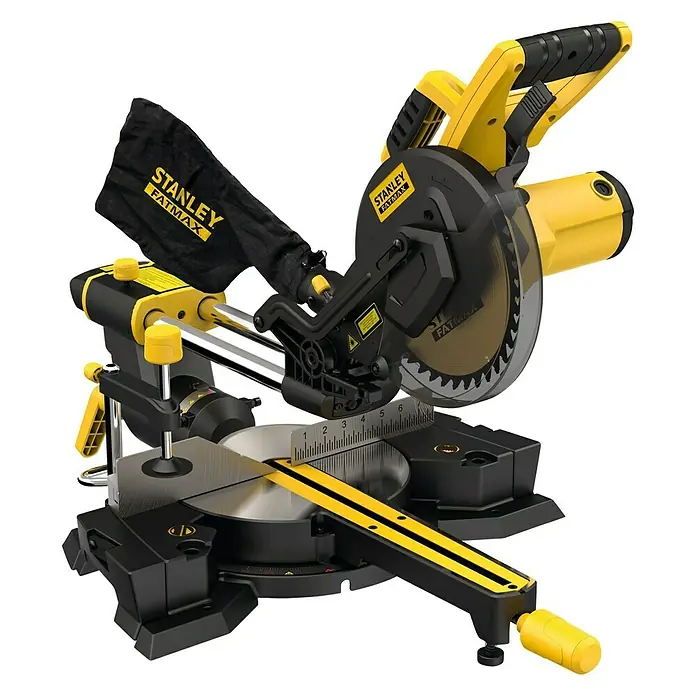 Stanley FatMax Kapp- & Gehrungssäge FME721-QS - 1.500 W, Durchmesser Sägeblatt: 216 mm, Leerlaufdrehzahl: 0 U/min - 5.000 U/min - Stanley Fatmax Gehrungssäge: Leistungsstarkes Werkzeug für präzise Schnitte. Ideal für Holzbearbeitungsprojekte.