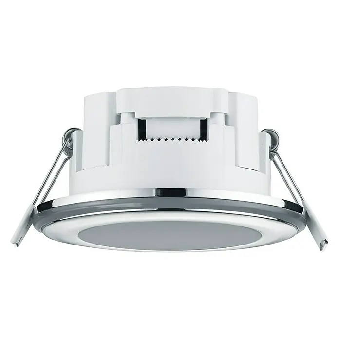 Trio Leuchten LED-Einbauleuchte rund AURA - 5 W, Ø x H: 82 x 4 cm, Chrom, Warmweiß - Die schlichte, runde LED-Einbauleuchte in Weiß und Chrom sorgt für modernes Licht und eine stilvolle Atmosphäre.