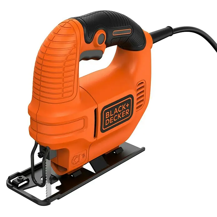 Black+Decker Elektro-Stichsäge KS501-QS - 3.000 /min, 65 mm - Elektrische Stichsäge von Black+Decker in Orange und Schwarz, ideal für Holzarbeiten und DIY-Projekte. Präzise Schnitte garantiert!