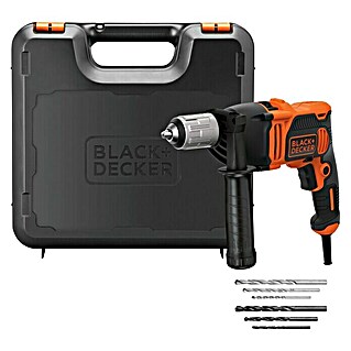 Black+Decker Schlagbohrmaschine BEH850K-QS (850 W, Leerlaufdrehzahl 1. Gang: 3.100 U/min, Max. Schlagzahl: 54.400 /min)