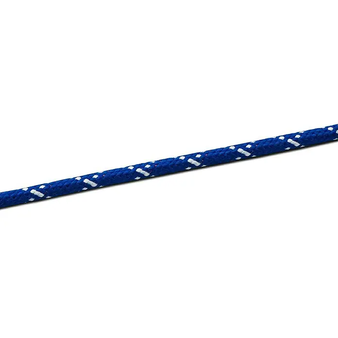 Seilflechter Cabo a metros Olympia-Star-Line - Diámetro: 14 mm, Poliéster, Azul/Blanco - Una cuerda azul con un patrón blanco, ideal para diversas aplicaciones al aire libre y náuticas. Robusta y fiable.
