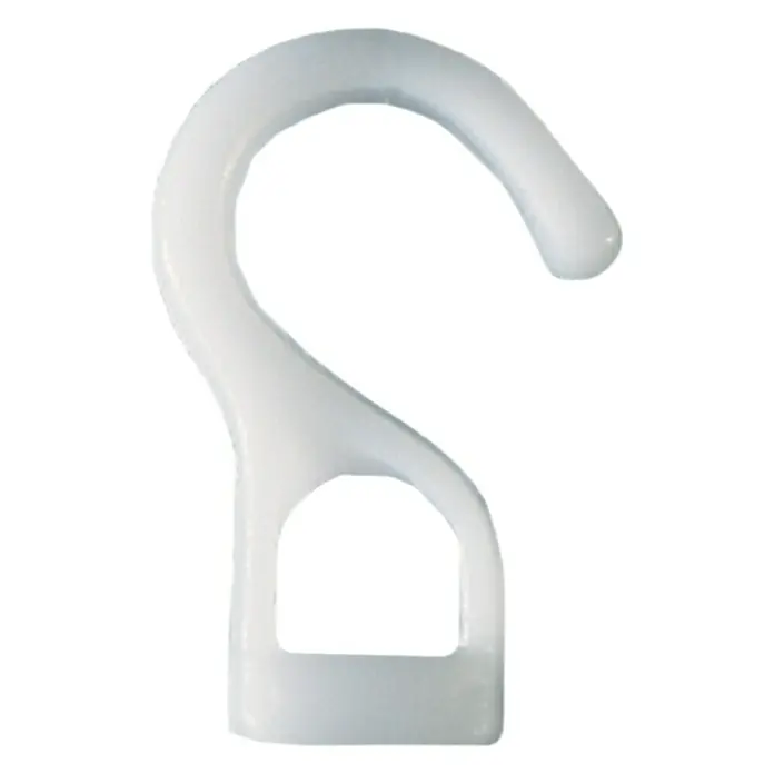 Seilflechter Gancho de patente - Nylon, Específico para: Cuerdas de 8 mm - Gancho en forma de S de plástico blanco para colgar objetos. Perfecto para ropa o herramientas, duradero y fácil de usar.