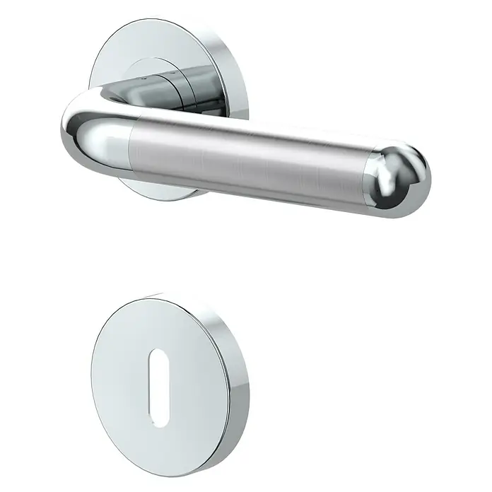 Diamond Doors Creative Drückergarnitur Idaho - Buntbart - Hochglanzpolierte Türgarnitur mit Hebelgriff und Schlüssellochabdeckung für moderne Innentüren. Elegantes Design für jedes Zuhause.