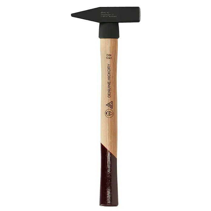 Wisent Schlosserhammer - 300 g, Holz Hickory - Hammer mit schwarzem Kopf und Holzgriff. Der Hammer ist ein BAHAG AG Produkt mit der DIN 1041 Norm und einem Griff aus echtem Hickoryholz.