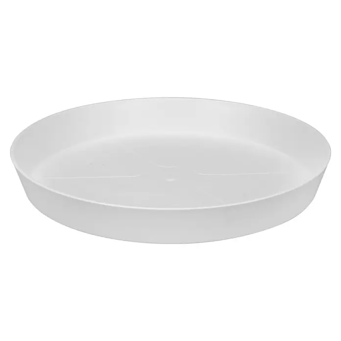 Elho Loft Urban Plato redondo para maceta - Dimensiones externas (Ø x Al): 24 x 3 cm, Plástico, Blanco - Plato blanco para macetas para uso interior o exterior. Ideal para recoger el agua sobrante y proteger las superficies.
