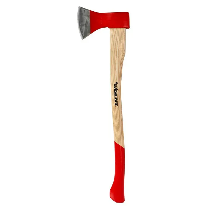 Wisent Holzaxt - 1.250 g - Axt mit rotem Kopf und Griff aus hellem Holz, geeignet für den Einsatz im Forst oder Garten.