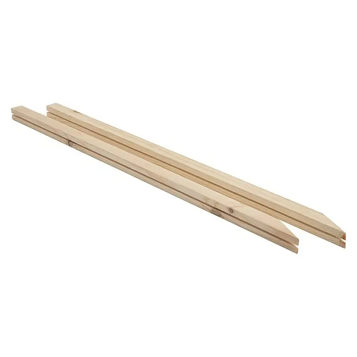 Upyard Holzpfosten - Länge: 118 cm, Natur - Abgebildete Holzpflöcke, ideal für Gartenprojekte und Landschaftsbau, aus hellem Holz.