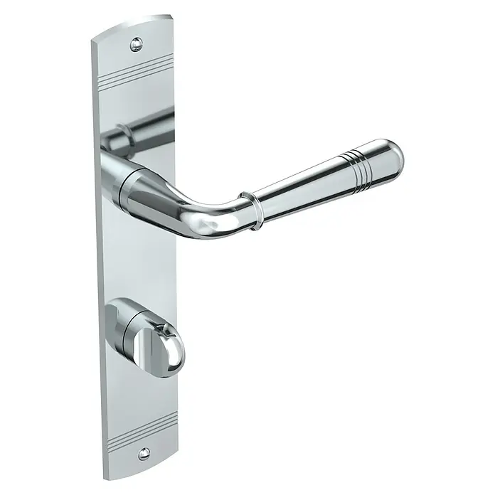 Diamond Doors Classic Drückergarnitur WC Classic Oklahoma - Stärke Tür: 40 mm - 45 mm, Schlitzkopf/Olive - Elegante Türgarnitur aus Chrom mit stilvollem Hebel und Drehknopf. Das hochwertige Design passt perfekt zu modernen Einrichtungen.