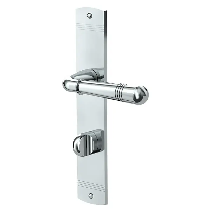Diamond Doors Classic Drückergarnitur WC Classic Oklahoma - Stärke Tür: 40 mm - 45 mm, Schlitzkopf/Olive - Elegante Türgarnitur in Silber mit schlankem Design. Diese Türgarnitur ist modern und stilvoll, perfekt für jedes Interieur.