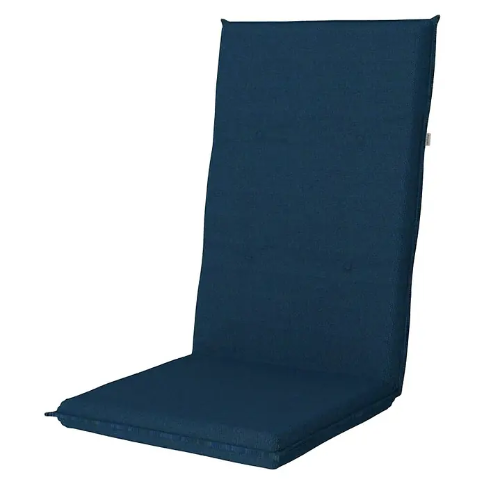 Doppler Gartenmöbel-Auflage - Hochlehner, Dunkelblau, L x B x H: 119 x 48 x 6 cm, Baumwoll-Polyester-Mischgewebe - Hochwertiges, marineblaues Sitzkissen für Stühle, ideal für Komfort und Stil im Innen- und Außenbereich.