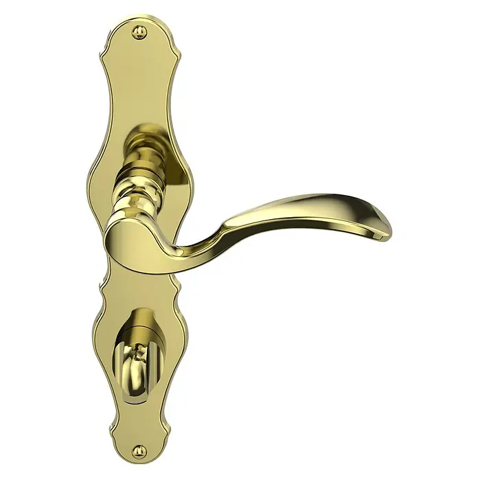 Diamond Doors Classic Zimmertürgarnitur WC Nevada - Sonstiges, Stärke Tür: 38 mm - 45 mm, Schlitzkopf/Olive - Elegante goldene Türklinke mit aufwendigem Design, die jedem Raum einen Hauch von Luxus und Stil verleiht.