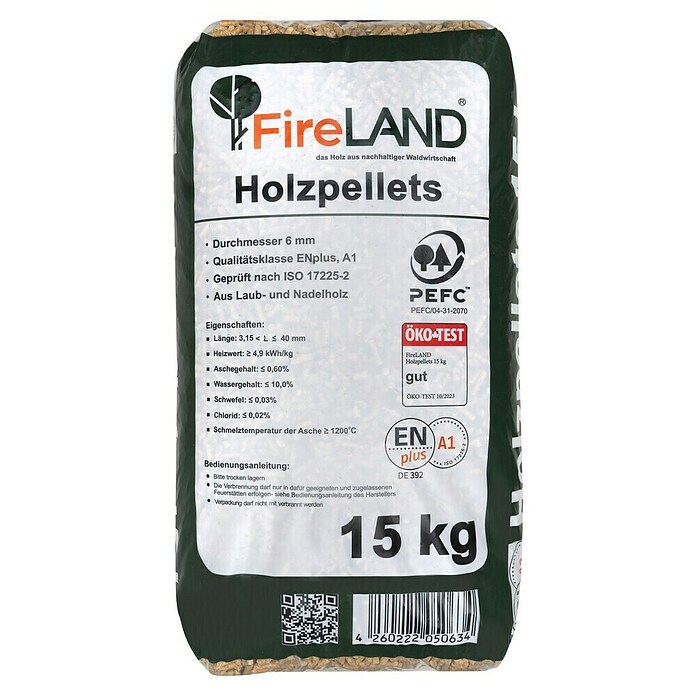 Fireland Holzpellets15 kg, FSC® geprüft: Ja Front View