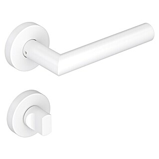 Diamond Doors Zimmertürgarnitur WC L-Form (Türstärke: 40 mm - 45 mm, Schlitzkopf/Olive SK/OL, L-Form, Weiß)