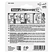 Tesa Powerstrips Selbstklebehaken (Rechteck, Größe: L, Transparent/Weiß, 2 Stk.)