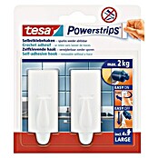 Tesa Powerstrips Selbstklebehaken (Trend, Größe: L, Weiß, 2 Stk.)