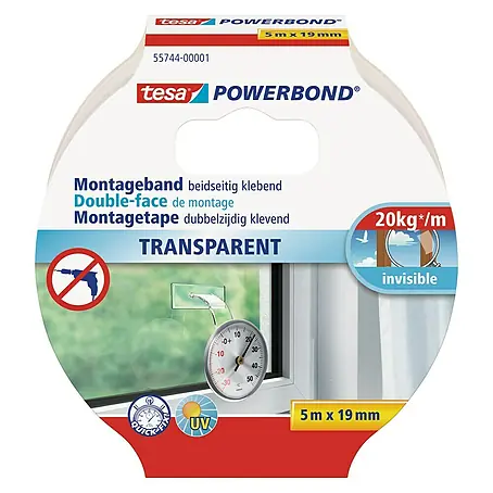 Tesa Powerbond Montageband Transparent
