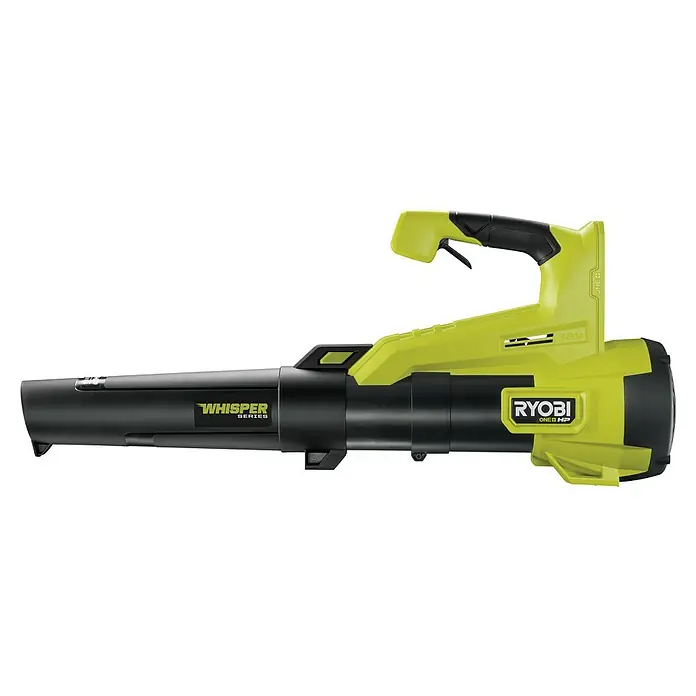 Ryobi ONE+HP Akku-Laubbläser RY18BLXC-0 - 18 V, Ohne Akku, Blasgeschwindigkeit: 177 km/h, Blasleistung: 9,9 m³/min - Akkubetriebener Laubbläser von Ryobi mit grüner und schwarzer Farbe aus der Whisper Series.