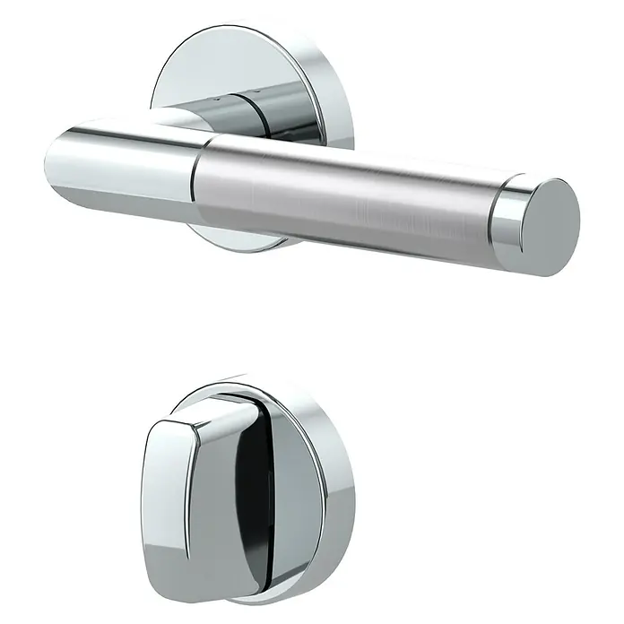 Diamond Doors Creative Drückergarnitur Avantgardo - Edelstahl, Schlitzkopf/Olive - Glänzender Chrom-Türgriff und Schloss für moderne Innentüren. Stilvolle und sichere Türbeschläge für ein elegantes Zuhause.