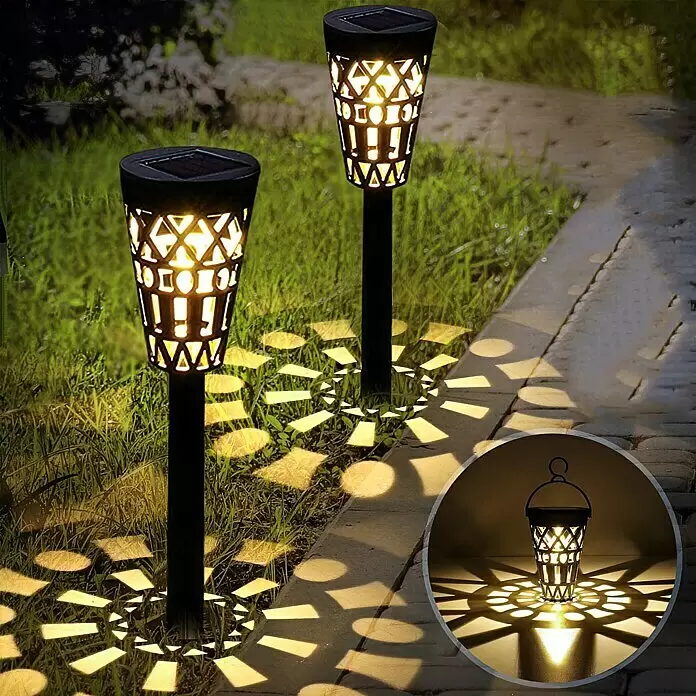 BAUHAUS Solar-Erdspieß - Schwarz/Gold, IP44, 3 lm - Anwendungsbeispiel