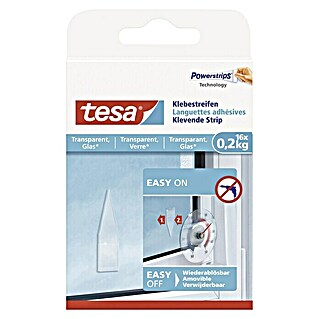 Tesa Klebestreifen (Geeignet für: Glas, Belastbarkeit: 0,2 kg, 16 Stk., Transparent)