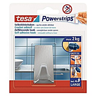 Tesa Powerstrips Selbstklebehaken (Rechteckig, Größe: L, Metallic, 1 Stk.)