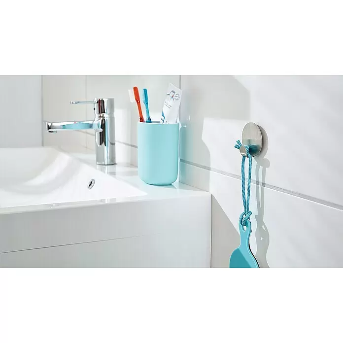 Tesa Powerstrips Selbstklebehaken - Rund, Größe: S, Metallic, 2 Stk. - Stimmungsaufnahme