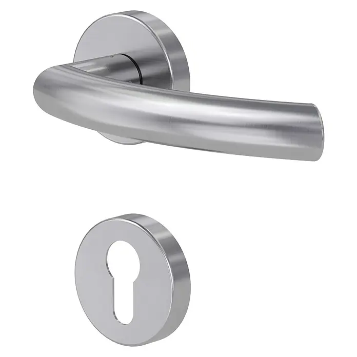 Diamond Doors Classic Drückergarnitur Wisconsin - Edelstahl matt, Profilzylinder - Türgriff-Garnitur aus Edelstahl. Diese elegante Türgriff-Garnitur besteht aus hochwertigem Edelstahl und besticht durch ihr zeitloses Design.