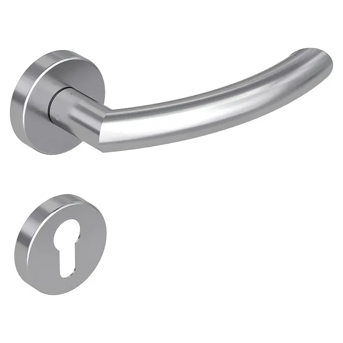 Diamond Doors Classic Drückergarnitur Wisconsin - Edelstahl matt, Profilzylinder - Türklinke aus gebürstetem Edelstahl mit Schlüsselrosette. Elegantes Design für moderne Türen.