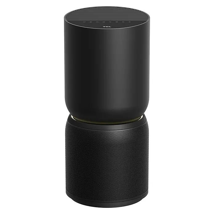 TCL Luftreiniger Breeva A5Ø x H: 27 x 60 cm, Leistungsstufen: 4, Raumgröße: 68 m² - Schwarzer TCL Luftreiniger im zylindrischen Design, ideal für saubere Luft in jedem Raum.