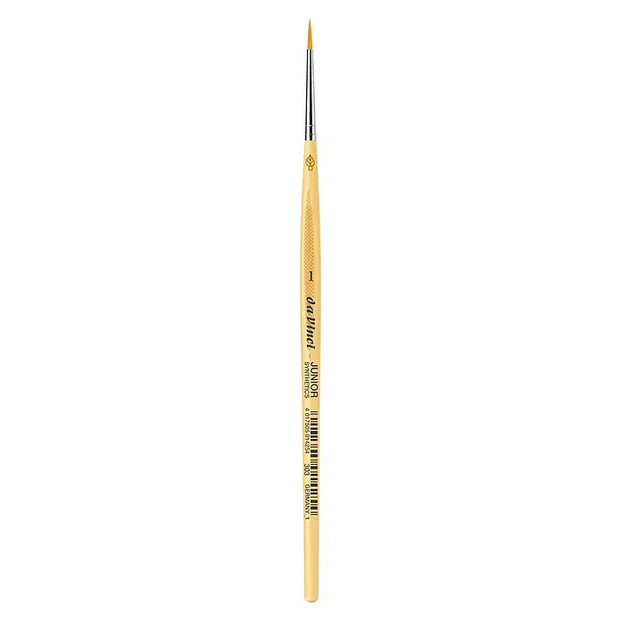 Da Vinci Junior Synthetics Rundpinsel - Größe Pinsel: 1, Kunstfasermischung, Holz - Da Vinci Junior Synthetics Pinsel Serie 303, Gr. 1. Ein hochwertiger Pinsel für junge Künstler, ideal für diverse Maltechniken und Farben.
