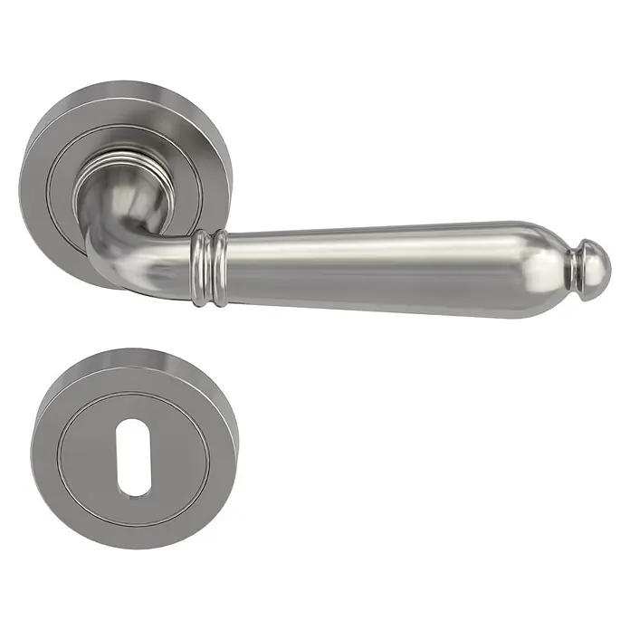 Diamond Doors Classic Drückergarnitur Tucson - Stärke Tür: 40 mm - 45 mm, Sonstiges, Buntbart - Türgriff aus Metall mit Schlossrosette. Moderner Türbeschlag für Innentüren mit elegantem Design und hochwertiger Verarbeitung.