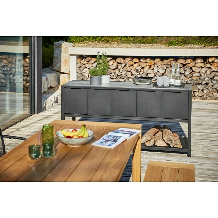 Sunfun Melina Grillküchen-Sideboard60 x 180 x 90 cm, Schwarz Mood Shot