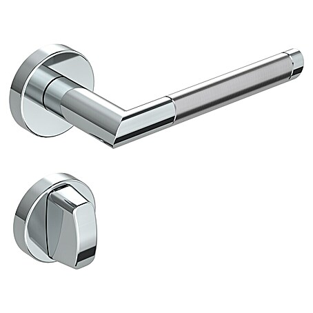 Diamond Doors Zimmertürgarnitur Nebraska (L-Form, Edelstahl, Schlitzkopf/Olive)