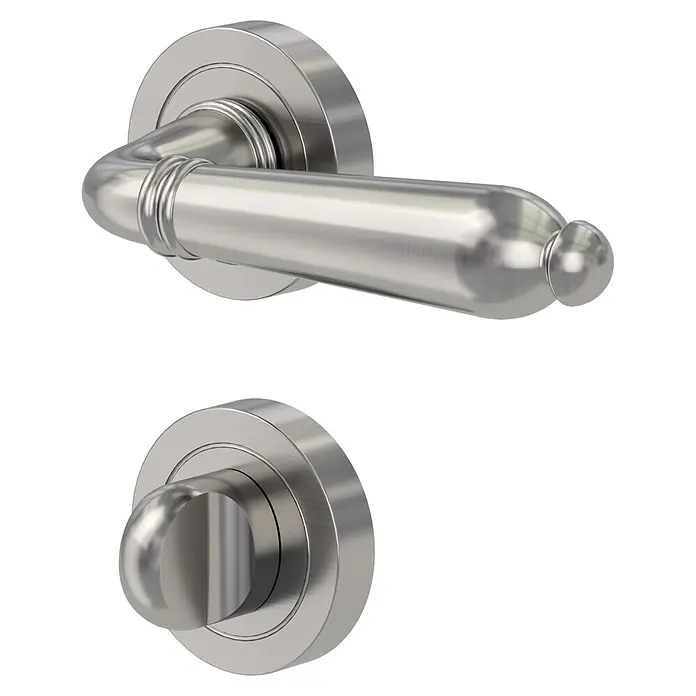 Diamond Doors Classic Drückergarnitur WC Tucson - Stärke Tür: 40 mm - 45 mm, Sonstiges, Schlitzkopf/Olive - Elegante Türgarnitur aus gebürstetem Edelstahl. Ein stilvolles und langlebiges Accessoire für jedes Zuhause.
