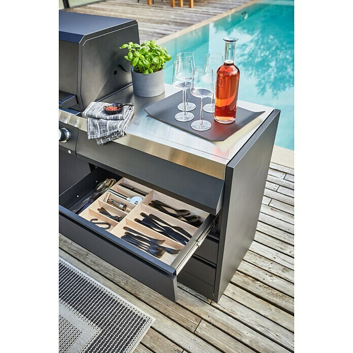 Kingstone Grillküchen-Modul The Quad BigSchwarz, L x B x H: 55,3 x 73 x 91,3 cm Use Shot