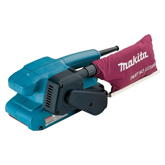 Makita Lijadora de banda eléctrica de sobremesa 9911J - 650 W - Lijadora de banda Makita con bolsa de polvo. Una herramienta eléctrica potente para lijar diversas superficies con sistema de extracción de polvo eficiente.
