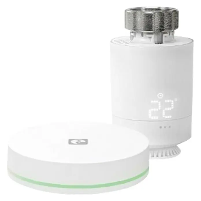 Garza Cabezales del termostato Kit Smart Zigbee - WLAN - Termostato de radiador inteligente con estación base. Diseño moderno, fácil control para un clima ambiental óptimo.