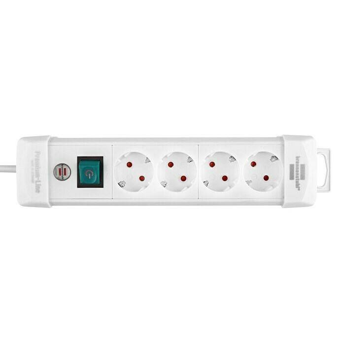 Brennenstuhl Premium-Line Stekkerdoos (4 voudig, Wit, Kabellengte: 1,8 m, Met schakelaar) | BAUHAUS