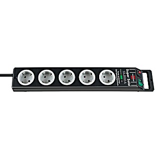 Brennenstuhl Super-Solid Stekkerdoos (5 voudig, Zwart, Kabellengte: 2,5 m, IP20)