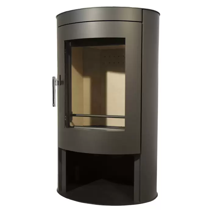 Panadero Kaminofen Oval Eco - 8,7 kW, Raumheizvermögen: 270 m³, Material Verkleidung: Stahl, Schwarz