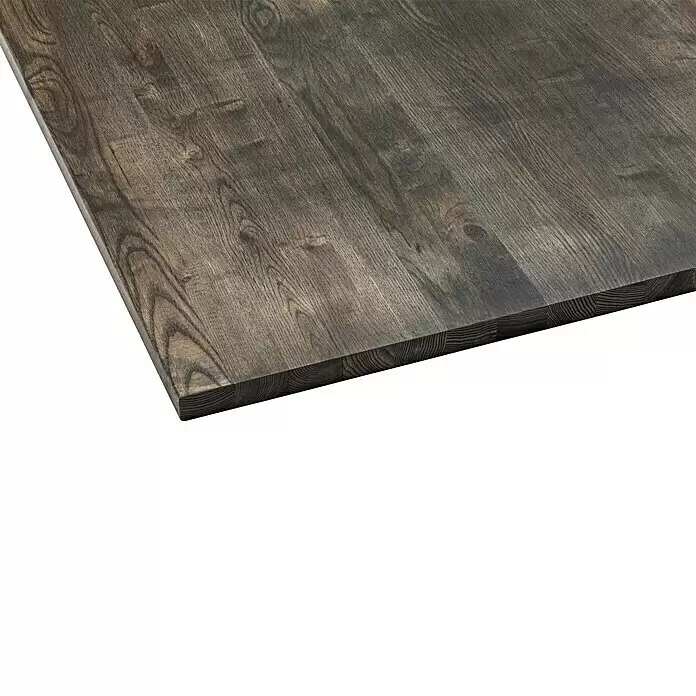 Exclusivholz Tischplatte Esche Wien - Esche, 200 x 80 x 2,6 cm - Dunkelbraune Massivholz-Tischplatte im Metzgerblock-Stil.