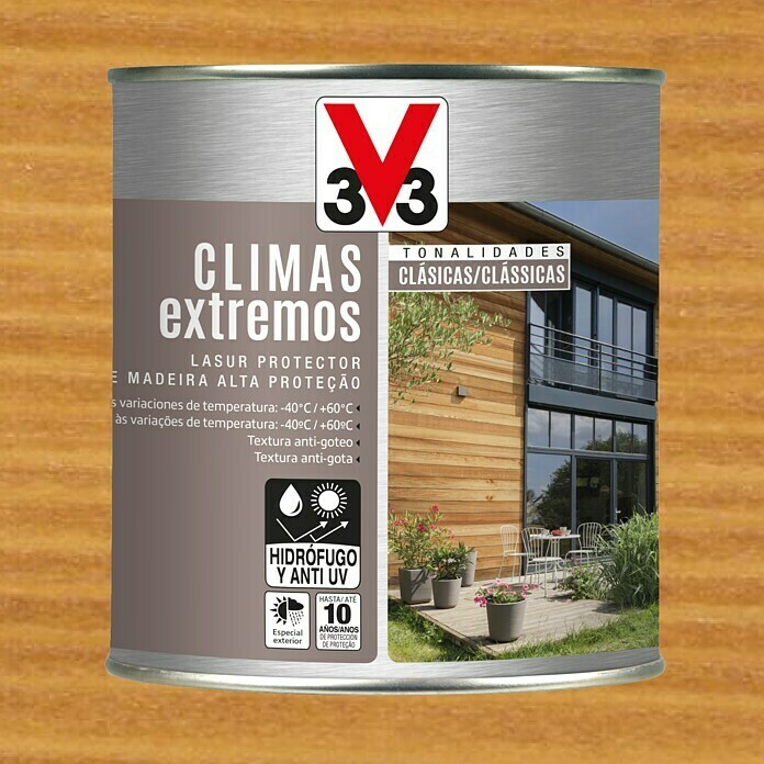 V33 Protector para madera Climas Extremos (Roble claro, 750 ml