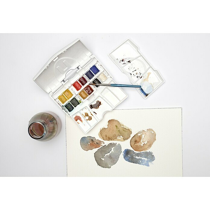 Winsor & Newton Cotman Aquarellfarben-Set Pocket Plus12 Stk., ½ Näpfchen Mood Shot