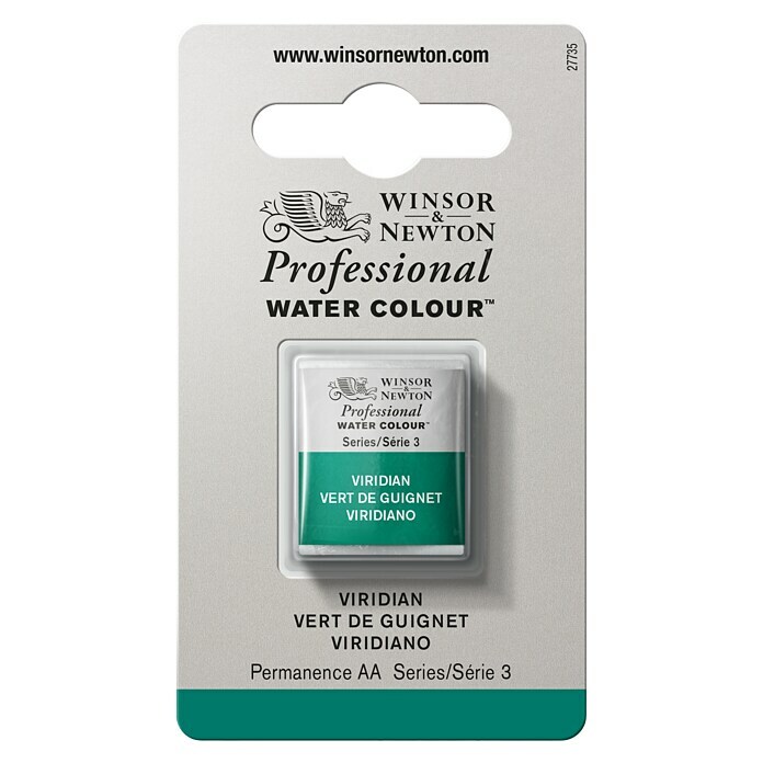 Winsor & Newton Aquarellfarbe ProfessionalViridian, ½ Näpfchen Front View